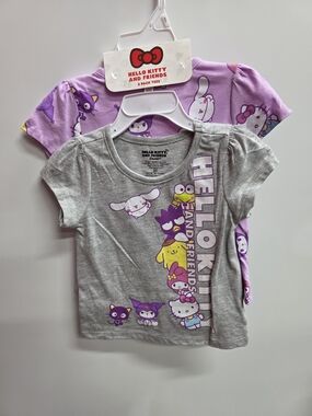 Hello Kitty Gray & Purple Short Sleeve Tee 2-Pack